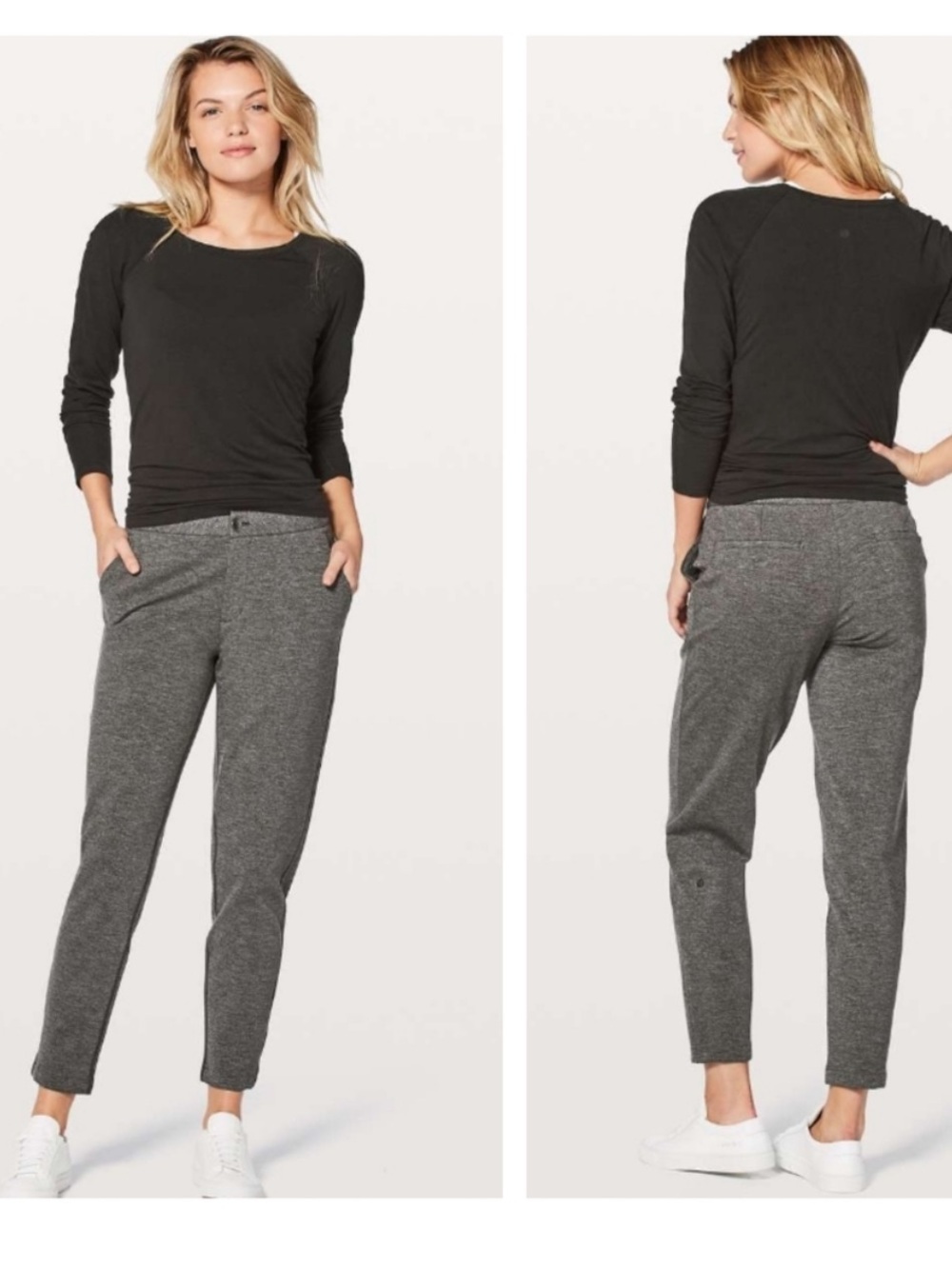 Lululemon City Trek Trouser II Office Travel Commute Stretch Grey Black Size 6